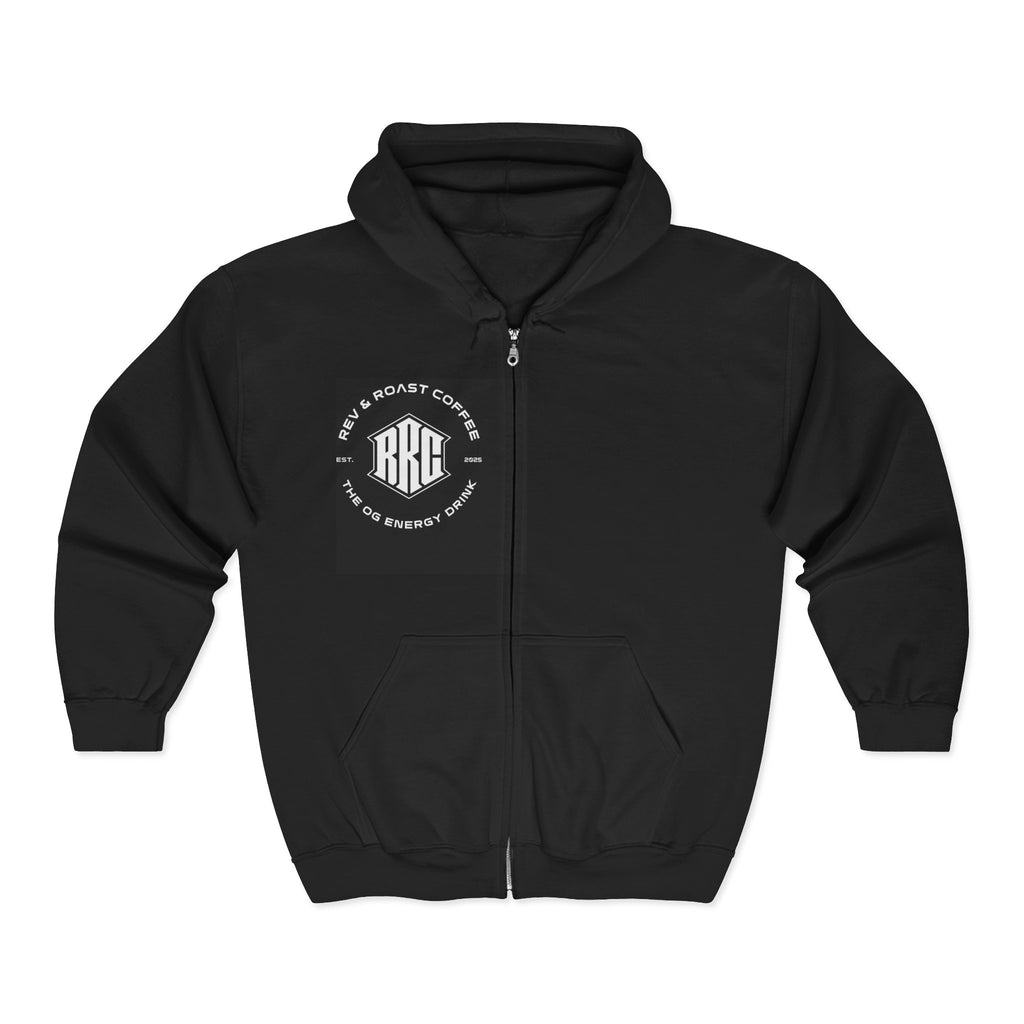 OG Energy Logo Zip Hoodie — “The OGennergy.com Drink” Graphic Full‑Zip Sweatshirt